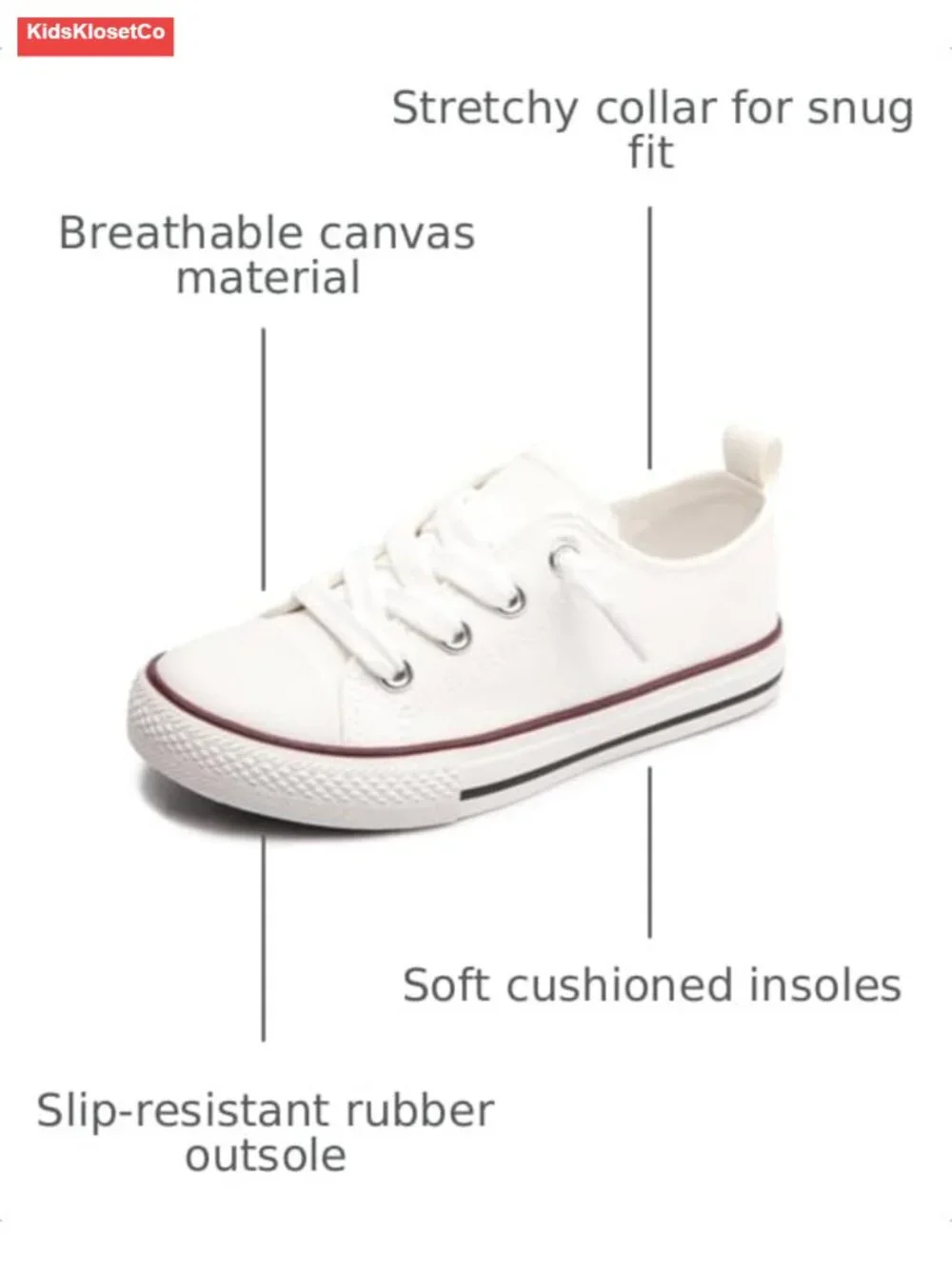 Kids Slip-On Canvas Sneakers No-Tie Low Top School Shoes